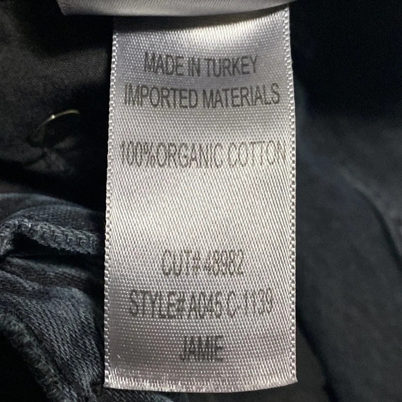 Agolde Jamie Black Wash Distressed High Rise Organic Cotton Jeans Size 24 - Picture 10 of 10